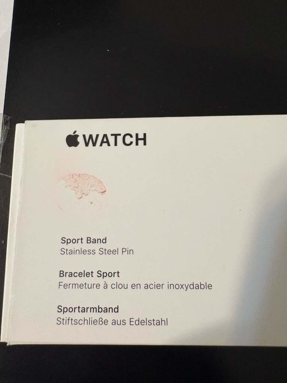 Apple Watch Sport Band with a Stainless Steel Pin White 40MM used in case EUC‎